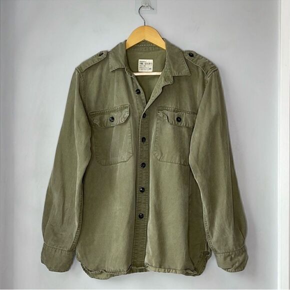 Joe’s Jeans Military THE SHIRT Button Down Green Cotton Blend Shirt - Picture 1 of 8